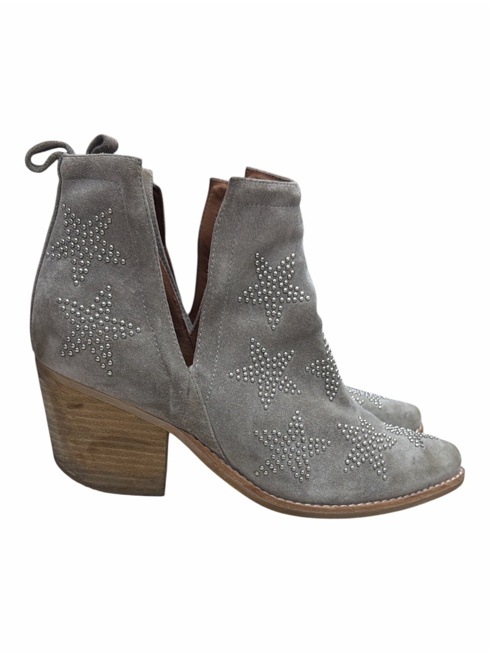 Jeffrey Campbell Asterial Taupe Suede Star Studded Ankle Booties